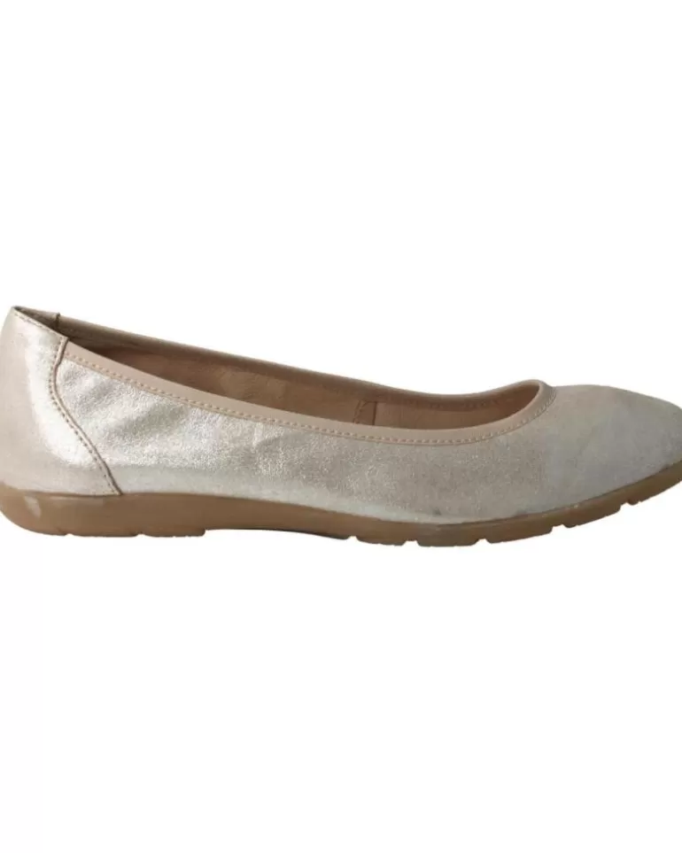 CAPRICE Bailarinas De Mujer Bailarinas Comfort En Piel Metalizada 354Taupe Suede Metal Outlet