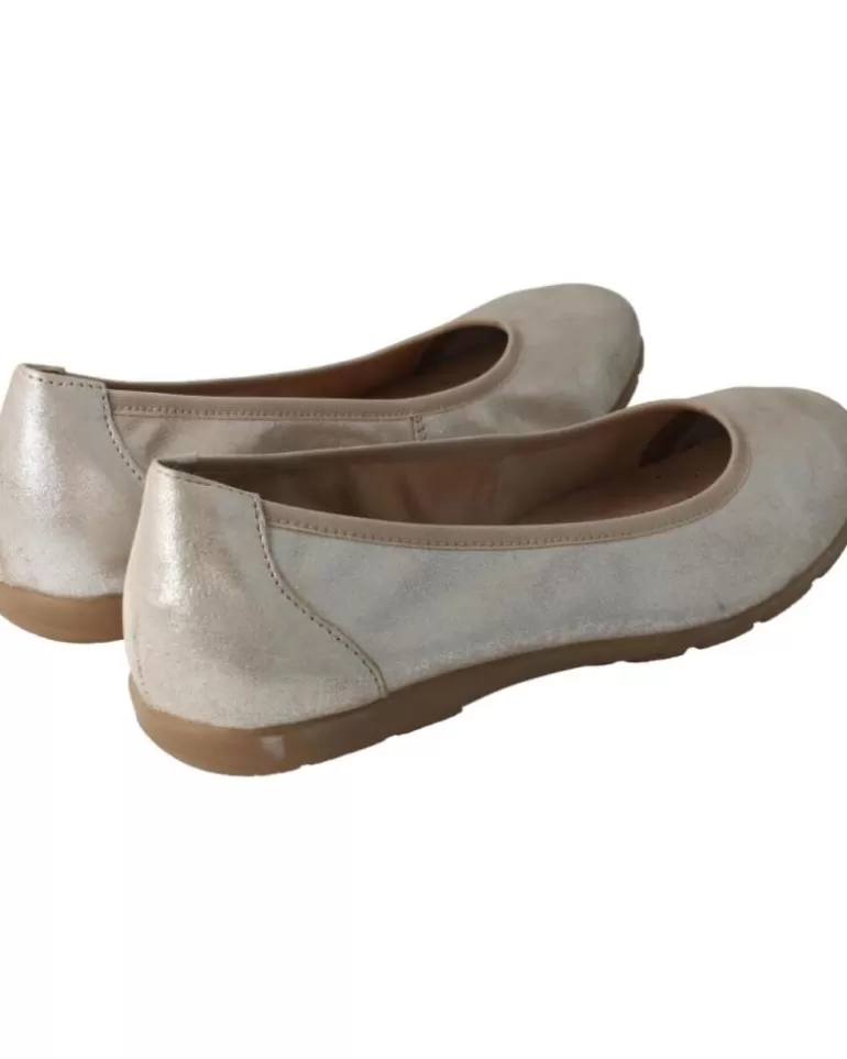 CAPRICE Bailarinas De Mujer Bailarinas Comfort En Piel Metalizada 354Taupe Suede Metal Outlet