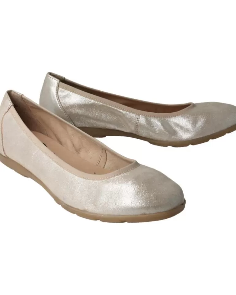CAPRICE Bailarinas De Mujer Bailarinas Comfort En Piel Metalizada 354Taupe Suede Metal Outlet