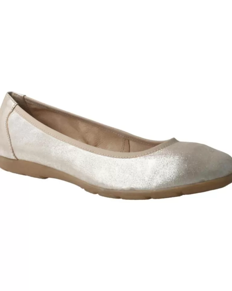 CAPRICE Bailarinas De Mujer Bailarinas Comfort En Piel Metalizada 354Taupe Suede Metal Outlet