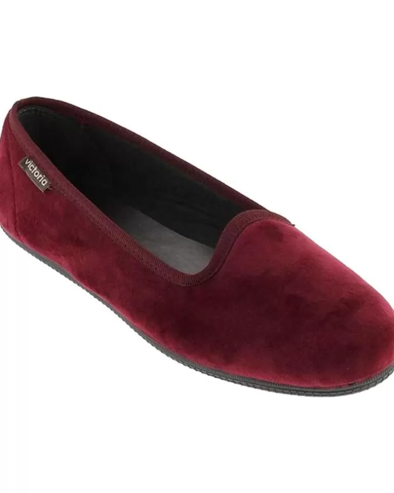 VICTORIA Bailarinas De Mujer Bailarina Oda Terciopelo 1049114 Slippers Burdeos Hot