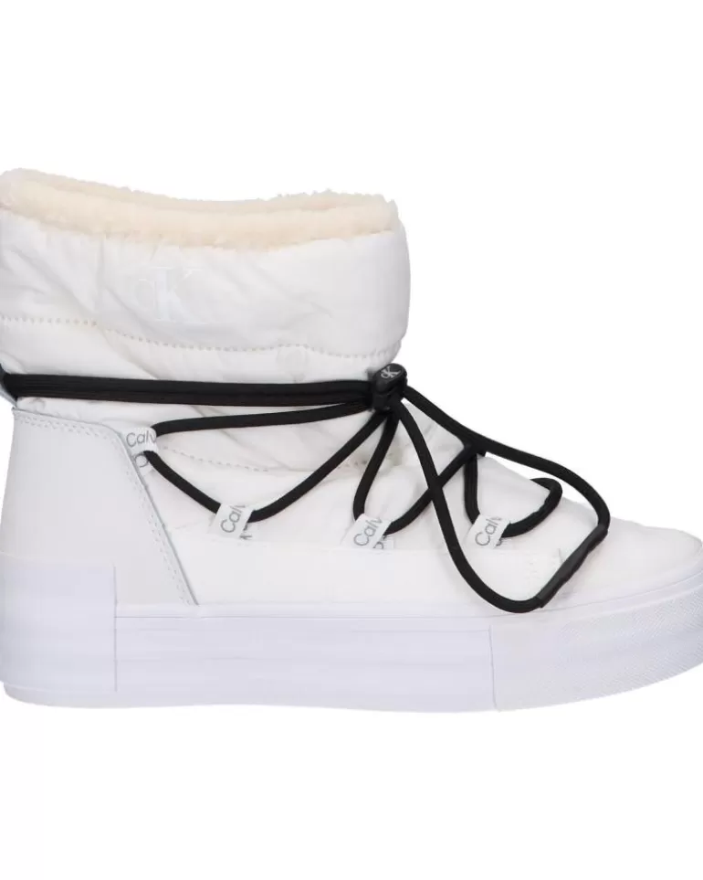 CALVIN KLEIN Botas De Mujer Yw0Yw01181 Bold Vulc Flatf Ybr Bright White-Black Flash Sale