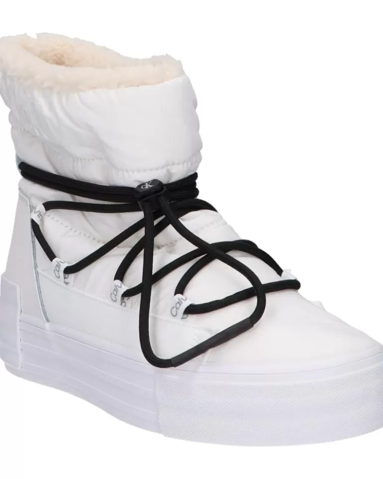 CALVIN KLEIN Botas De Mujer Yw0Yw01181 Bold Vulc Flatf Ybr Bright White-Black Flash Sale