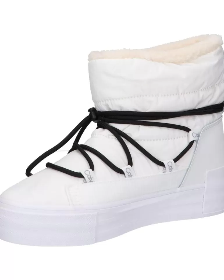 CALVIN KLEIN Botas De Mujer Yw0Yw01181 Bold Vulc Flatf Ybr Bright White-Black Flash Sale