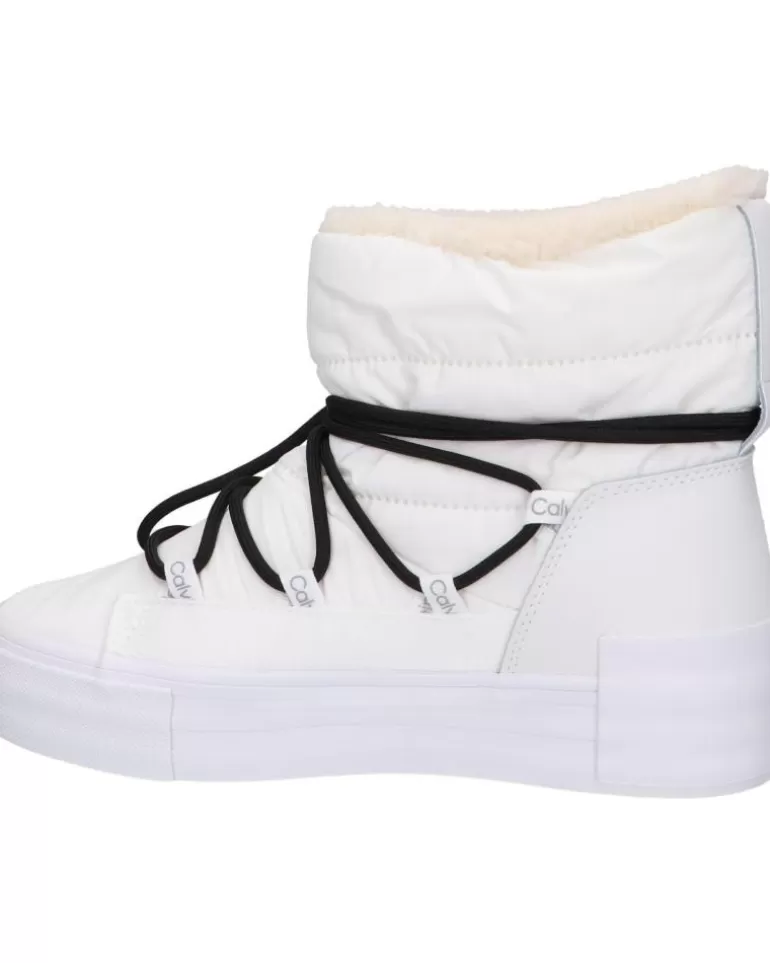 CALVIN KLEIN Botas De Mujer Yw0Yw01181 Bold Vulc Flatf Ybr Bright White-Black Flash Sale