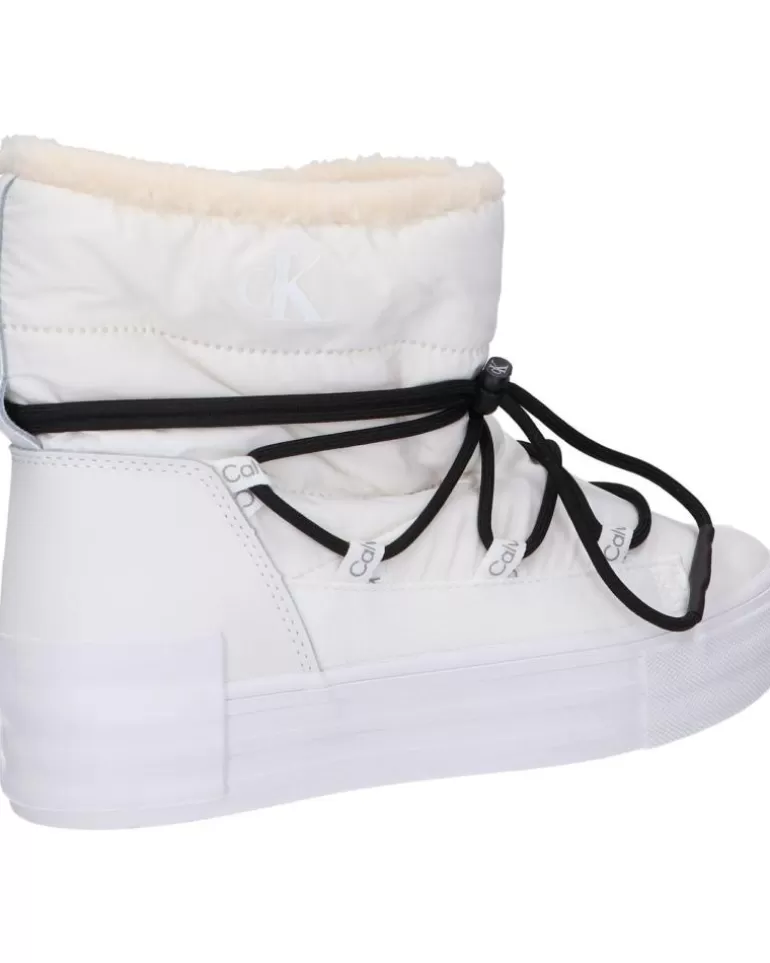 CALVIN KLEIN Botas De Mujer Yw0Yw01181 Bold Vulc Flatf Ybr Bright White-Black Flash Sale