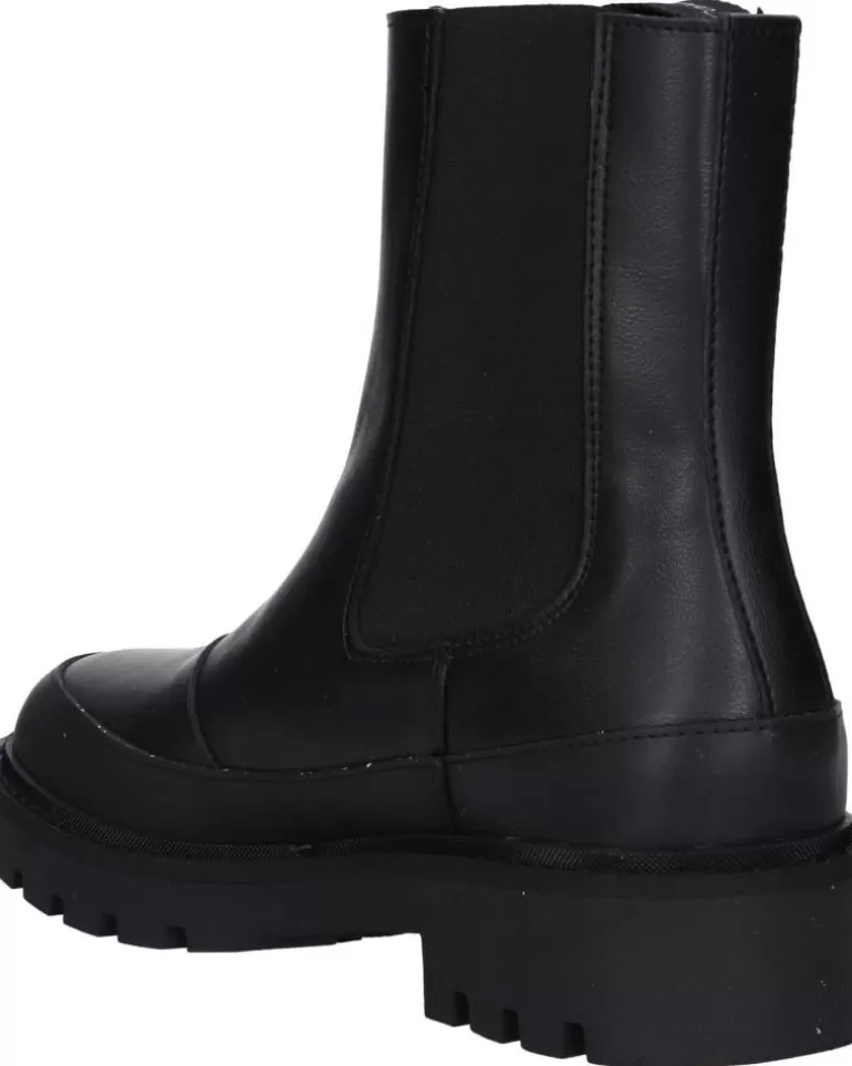 CALVIN KLEIN Botas De Mujer Yw0Yw01254 Combat Mid Chelsea Boot 0Gt Triple Black Cheap