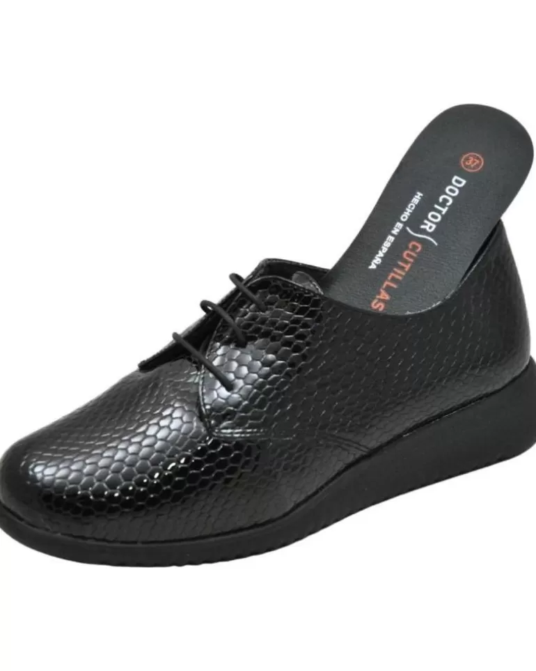 D`CUTILLAS Botas De Mujer Doctor Cutillas 86023 Zapato Cordones Plantilla Extraible P Negro Best