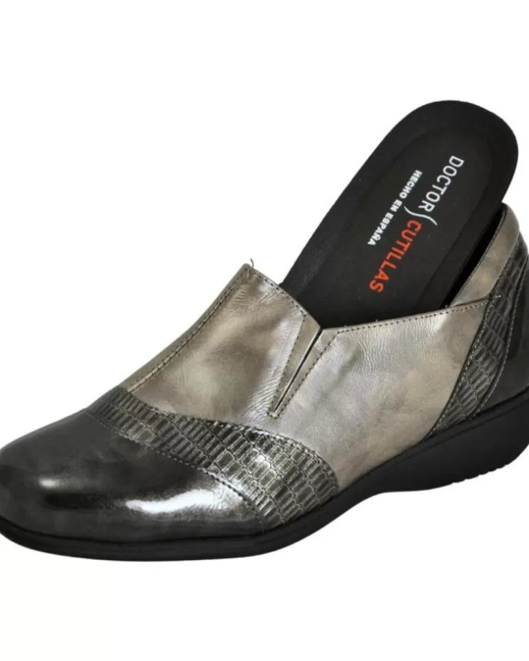 D`CUTILLAS Botas De Mujer Doctor Cutillas - Mocasin Con Cuña Para Mujer Horma Comoda Antracita Best Sale