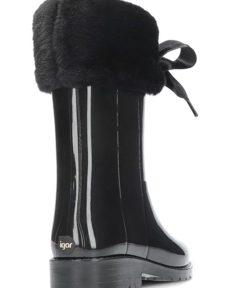 IGOR Botas De Agua De Niña Botas De Agua Charol Soft W10239 Black Cheap