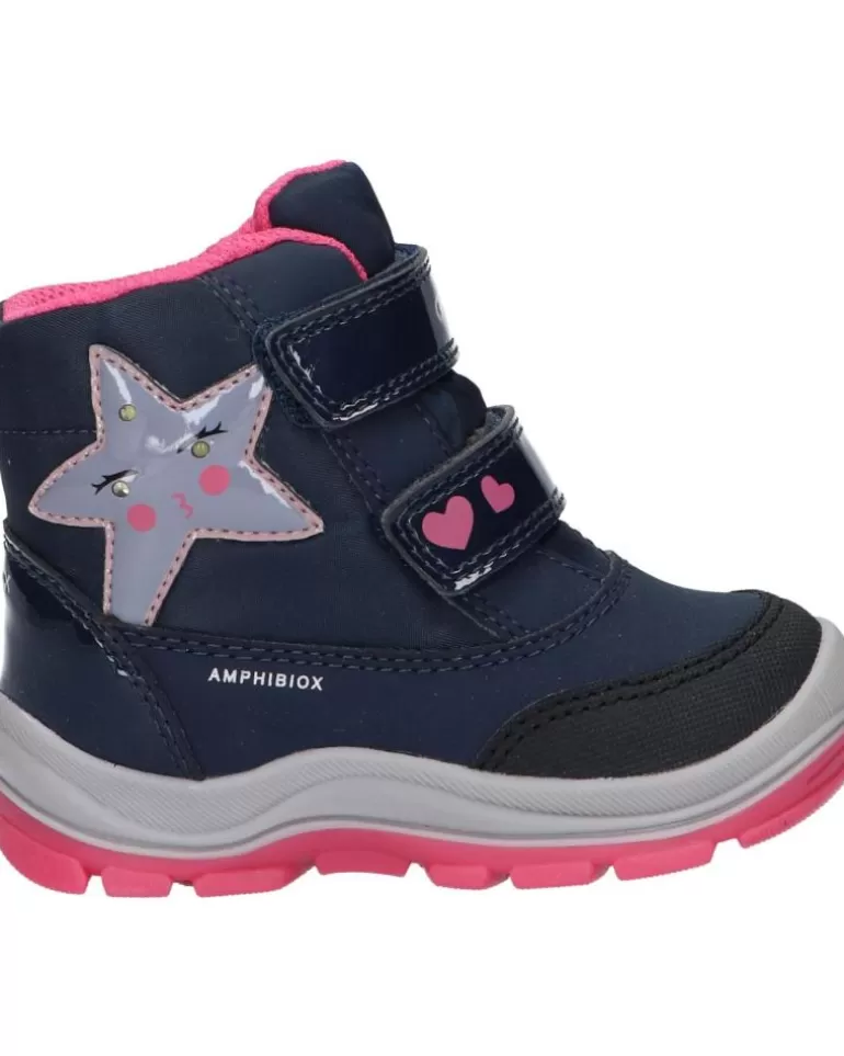 GEOX Botas De Niña B163Wa 050Fu B Flanfil Girl B Abx C4268 Navy-Fuchsia New