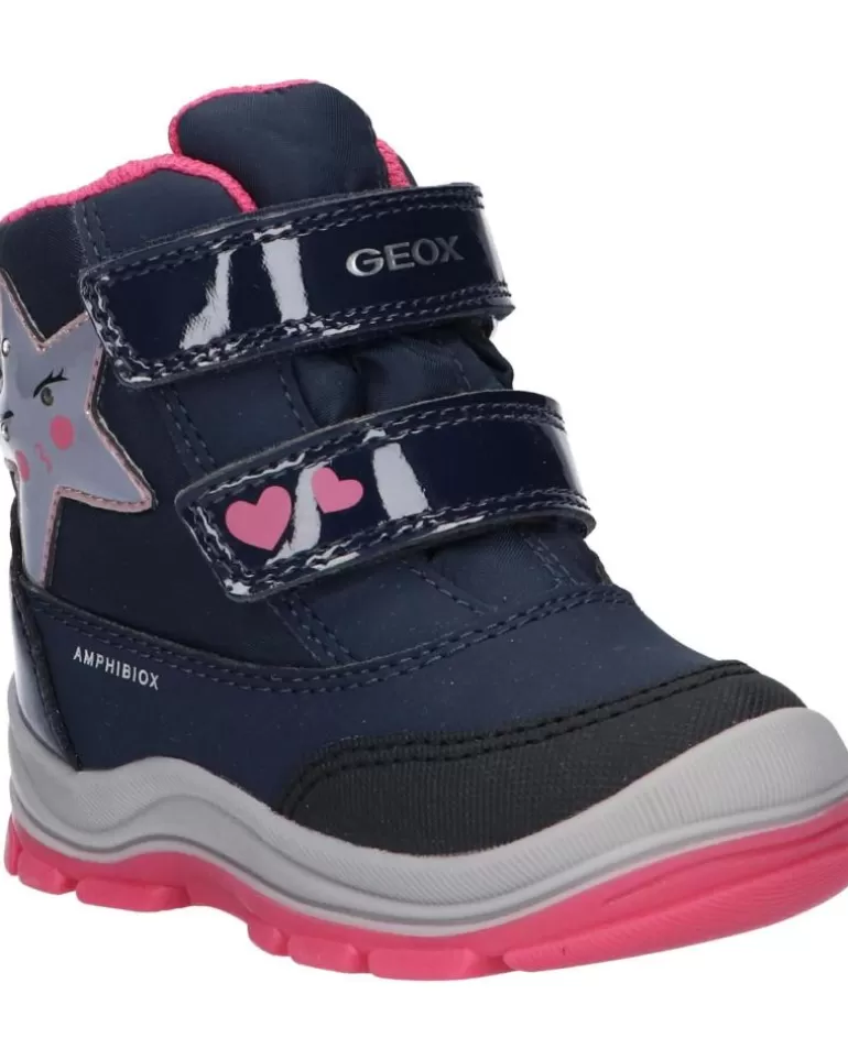 GEOX Botas De Niña B163Wa 050Fu B Flanfil Girl B Abx C4268 Navy-Fuchsia New
