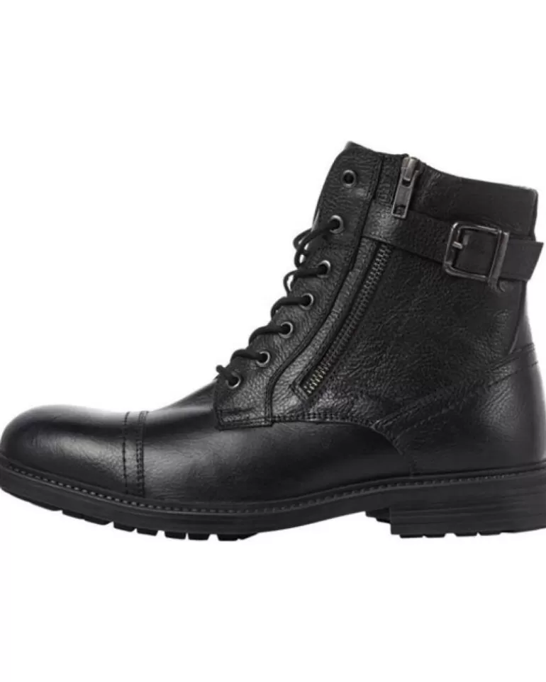 JACK AND JONES Botas De Hombre Botn Piel Jack Jones Negro Flash Sale