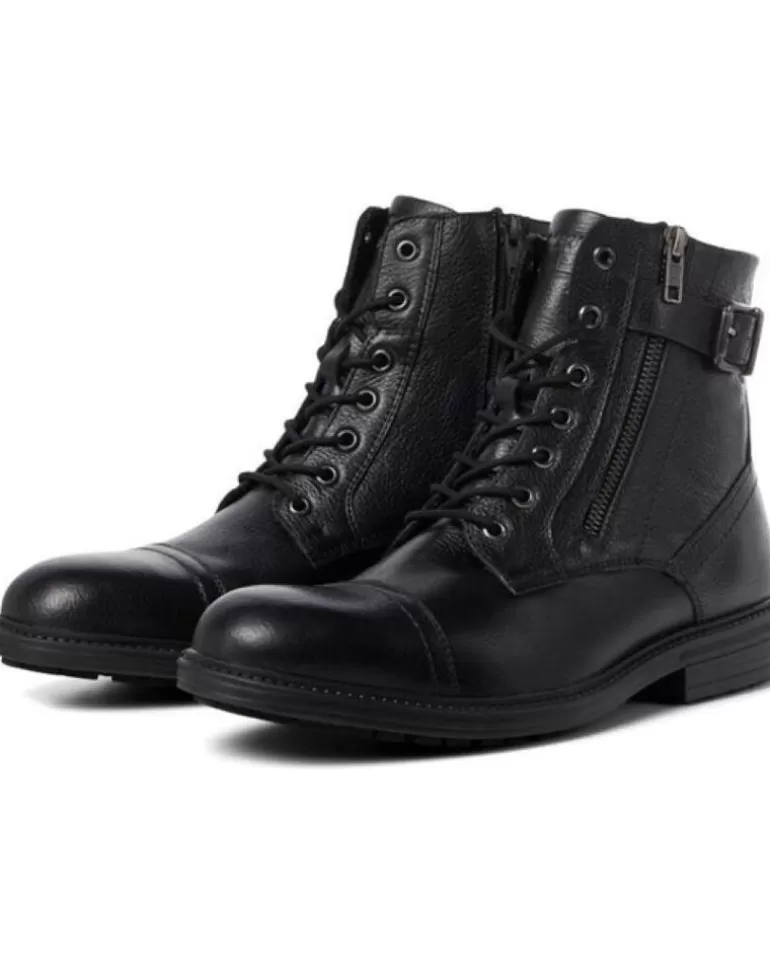 JACK AND JONES Botas De Hombre Botn Piel Jack Jones Negro Flash Sale