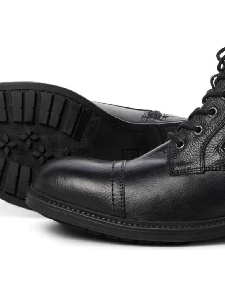 JACK AND JONES Botas De Hombre Botn Piel Jack Jones Negro Flash Sale