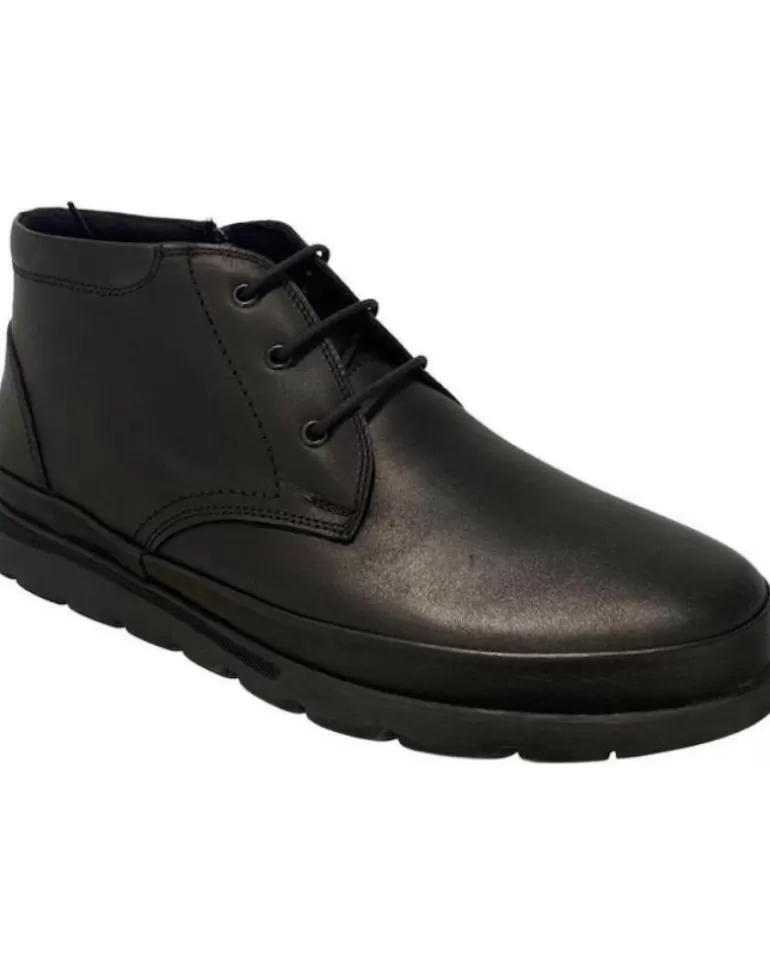 MANLISA Botas De Hombre Botn Piel Chico Negro Fashion