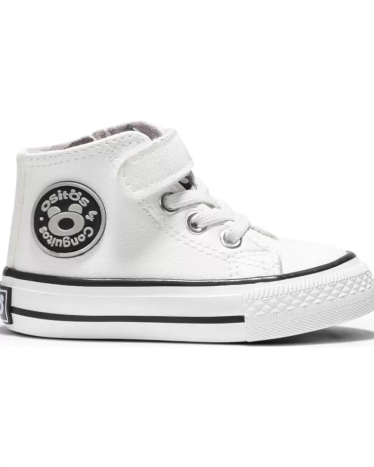 OSITO Botas De Niña Y Niño Sneakers Estilo Basket White Clearance
