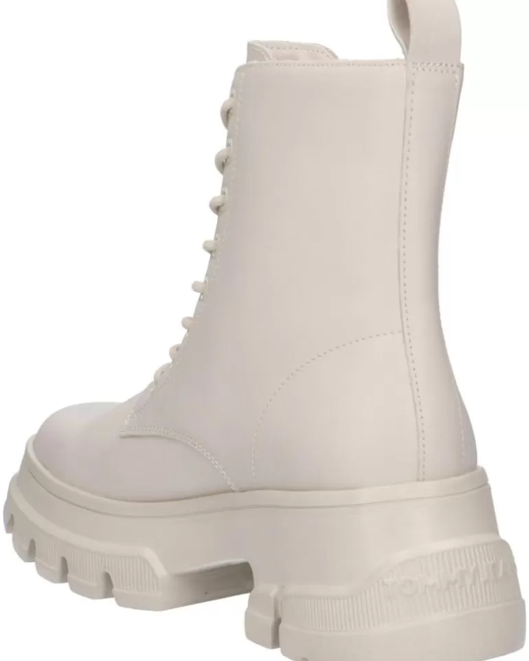 TOMMY HILFIGER Botas De Mujer En0En02503 Chunky Leather Boot Aev Bleached Stone Clearance