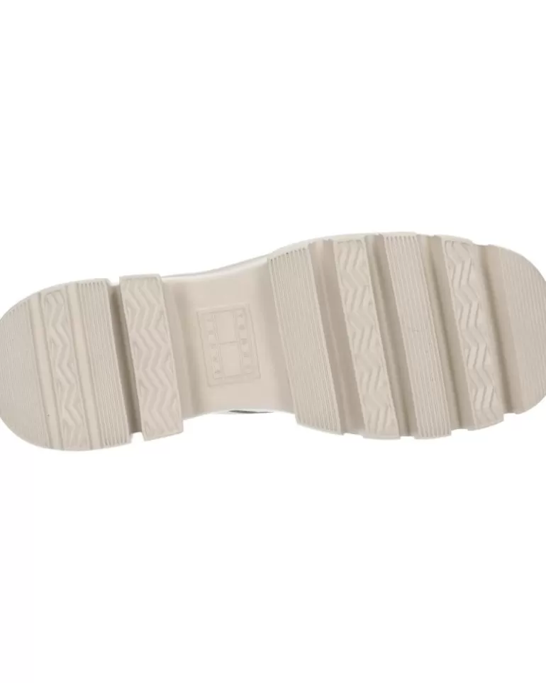 TOMMY HILFIGER Botas De Mujer En0En02503 Chunky Leather Boot Aev Bleached Stone Clearance