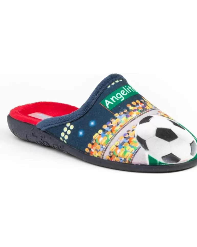 ANGELITOS Calzado De Casa De Mujer Y Niño Pantufla Futbol 135 Marino Cheap