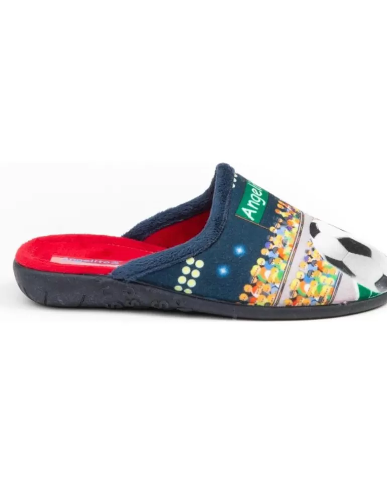 ANGELITOS Calzado De Casa De Mujer Y Niño Pantufla Futbol 135 Marino Cheap