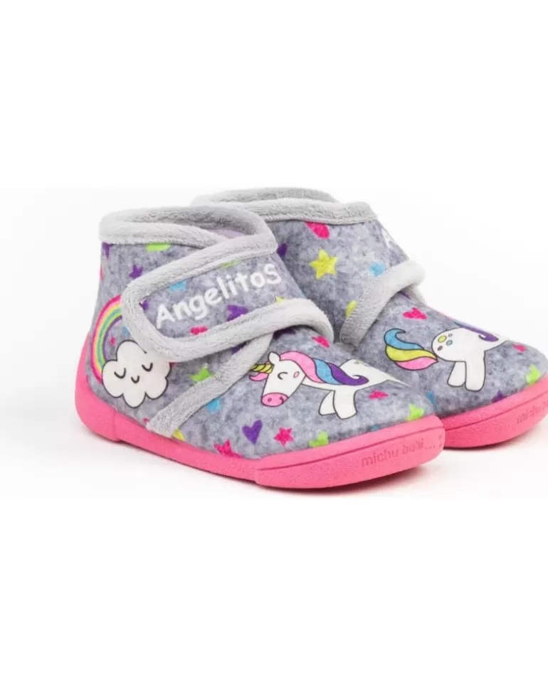 ANGELITOS Calzado De Casa De Niña Pantufla Infantil Unicornio 138 Gris Sale