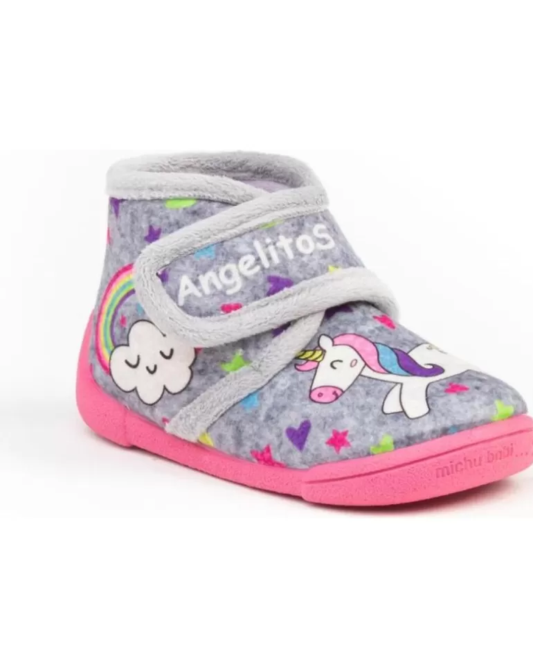 ANGELITOS Calzado De Casa De Niña Pantufla Infantil Unicornio 138 Gris Sale
