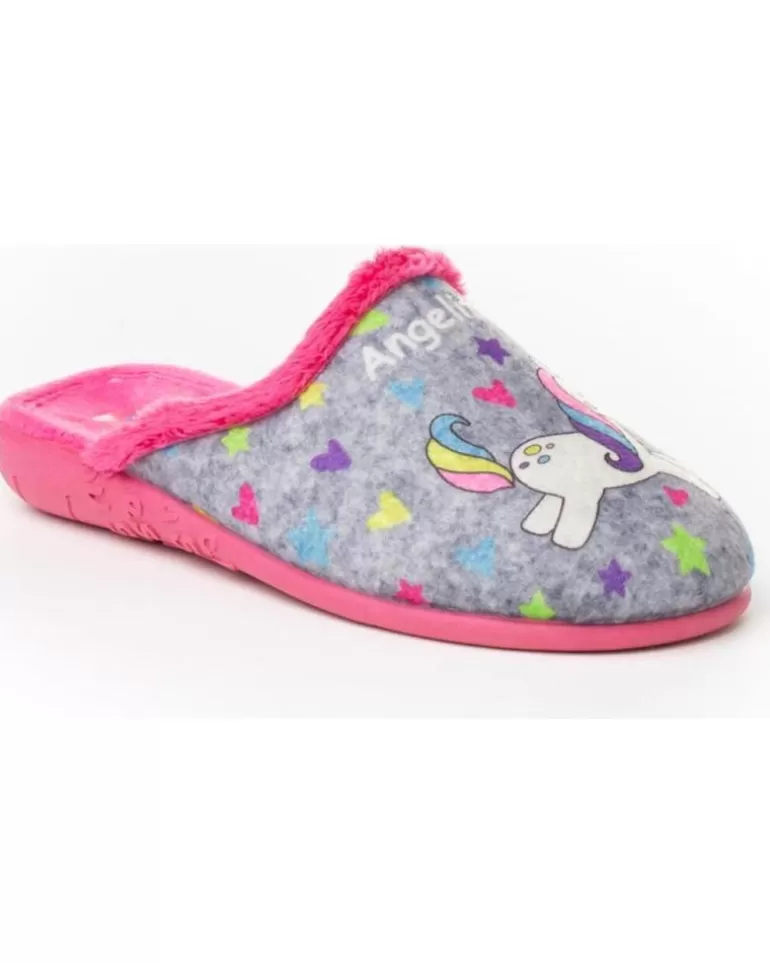 ANGELITOS Calzado De Casa De Niña Pantufla Unicornio 134 Gris Outlet