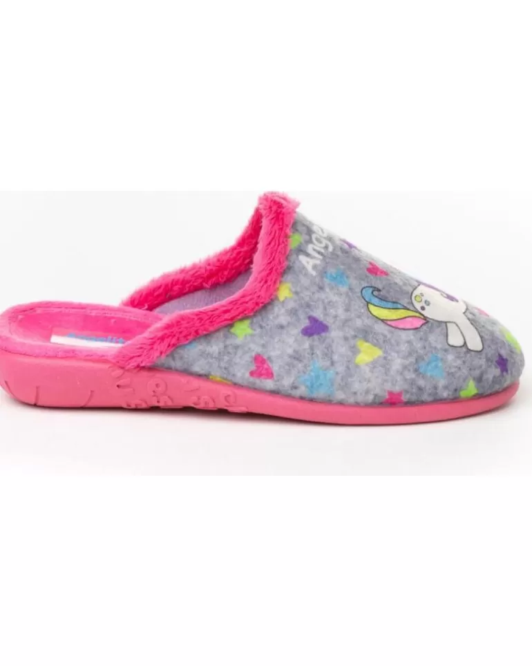ANGELITOS Calzado De Casa De Niña Pantufla Unicornio 134 Gris Outlet
