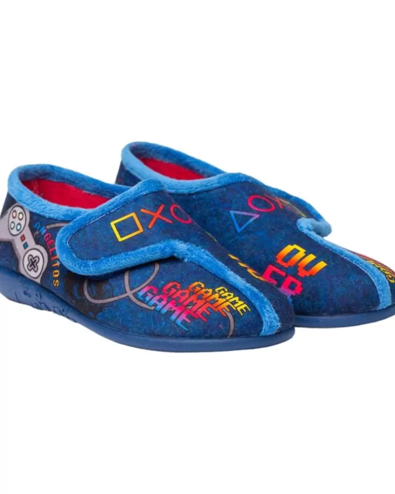 ANGELITOS Calzado De Casa De Niño Pantufla Gamer 143 Azul Hot