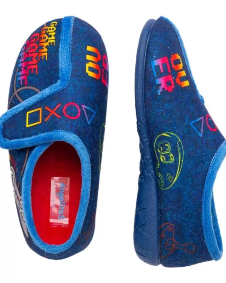 ANGELITOS Calzado De Casa De Niño Pantufla Gamer 143 Azul Hot