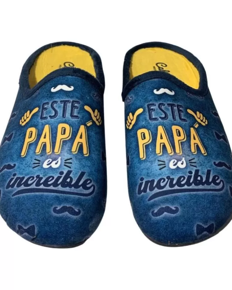 CABRERA Calzado De Casa De Hombre Pantufla Este Pap Es Increble Azul Cheap