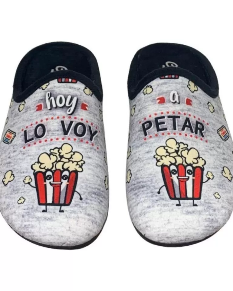 CABRERA Calzado De Casa De Hombre Pantufla Lo Voy A Petar Gris Shop