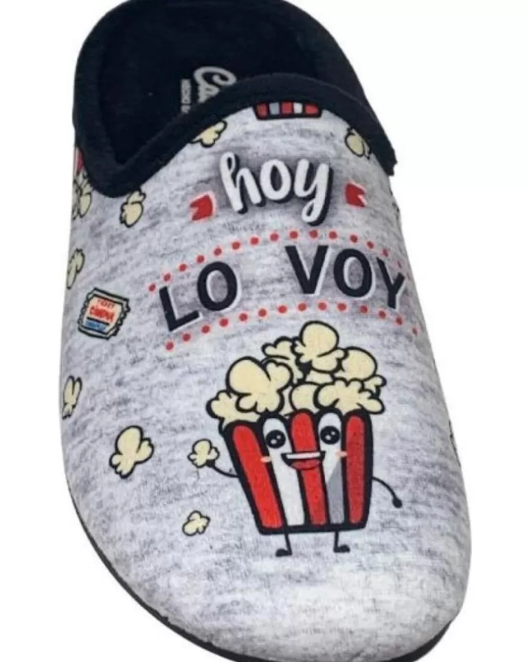 CABRERA Calzado De Casa De Hombre Pantufla Lo Voy A Petar Gris Shop