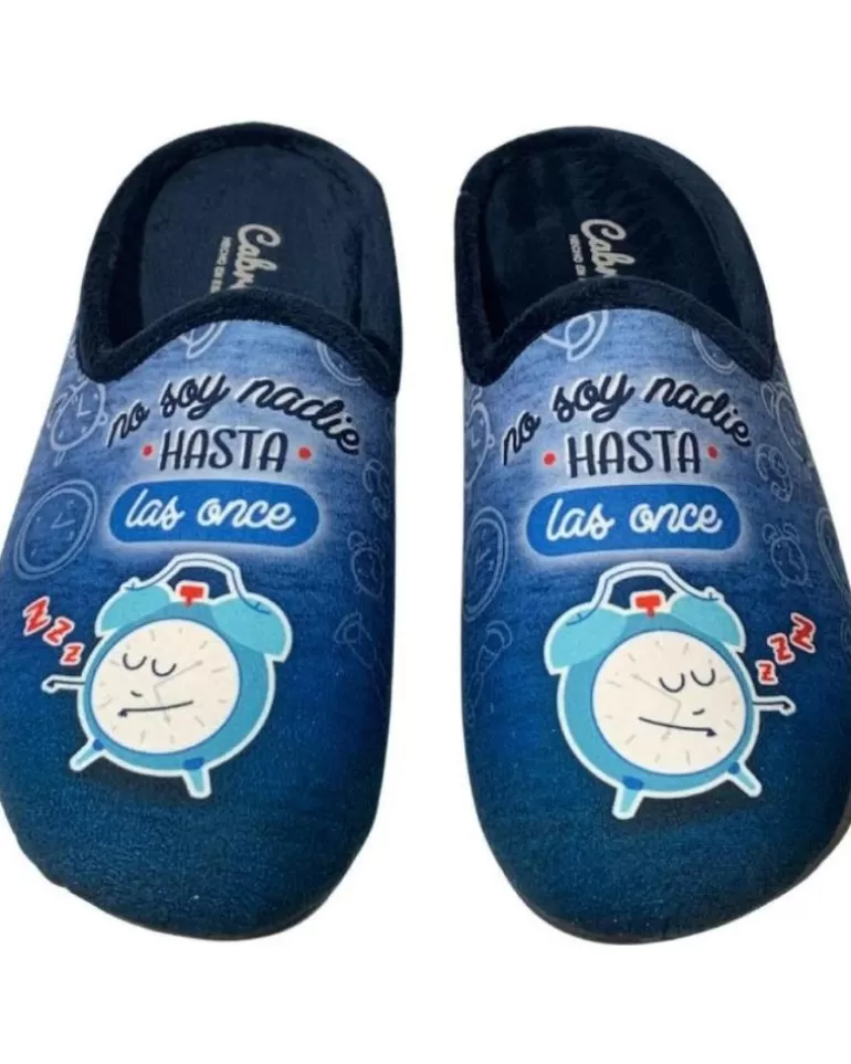 CABRERA Calzado De Casa De Hombre Pantufla No Soy Nadie Azul Cheap