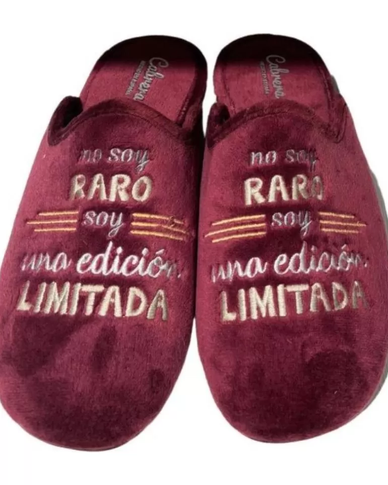 CABRERA Calzado De Casa De Hombre Pantufla No Soy Raro Morado New