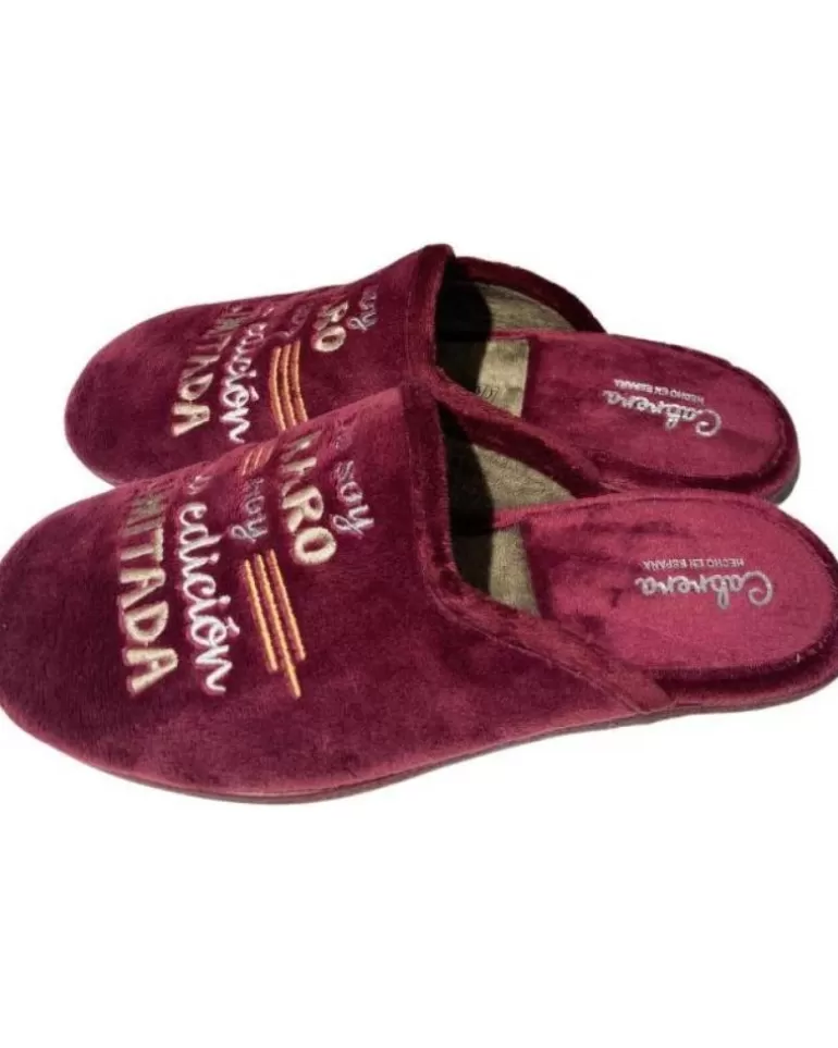 CABRERA Calzado De Casa De Hombre Pantufla No Soy Raro Morado New
