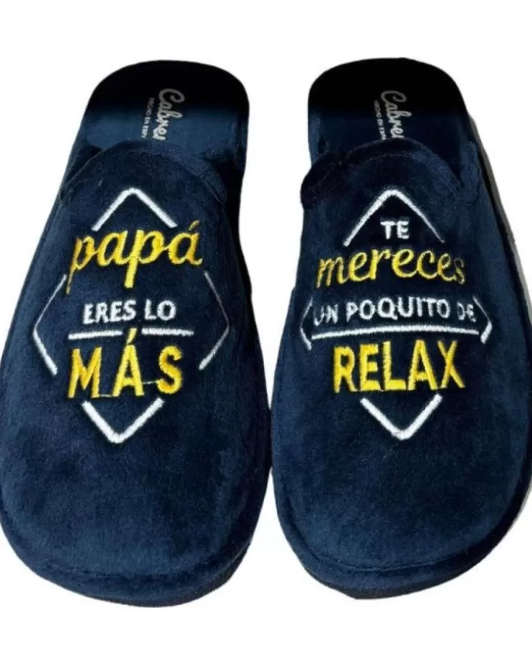 CABRERA Calzado De Casa De Hombre Pantufla Papa Eres Lo Mas Azul Hot