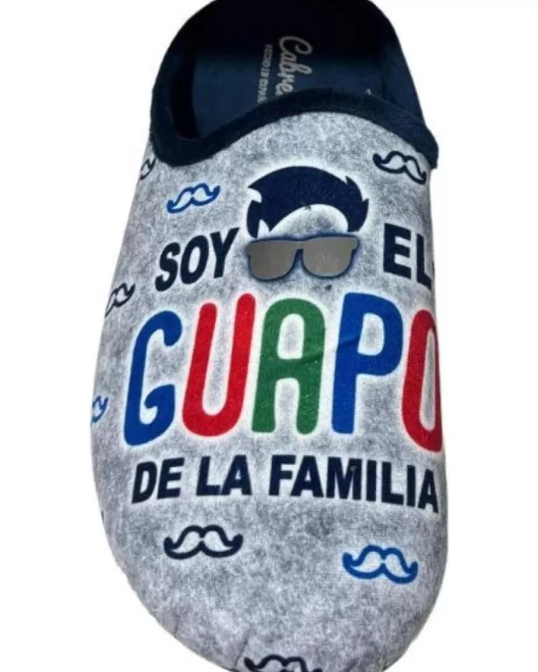 CABRERA Calzado De Casa De Hombre Pantufla Soy El Guapo De La Familia Gris Best