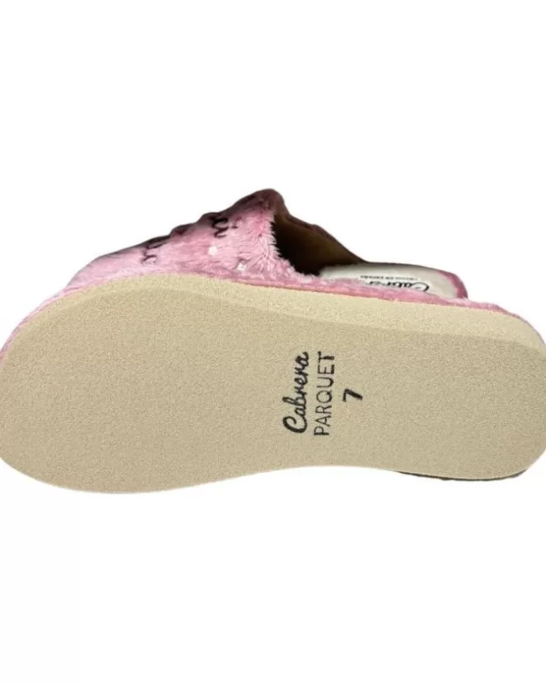 CABRERA Calzado De Casa De Mujer Pantufla Naci Para Brillar Rosa New
