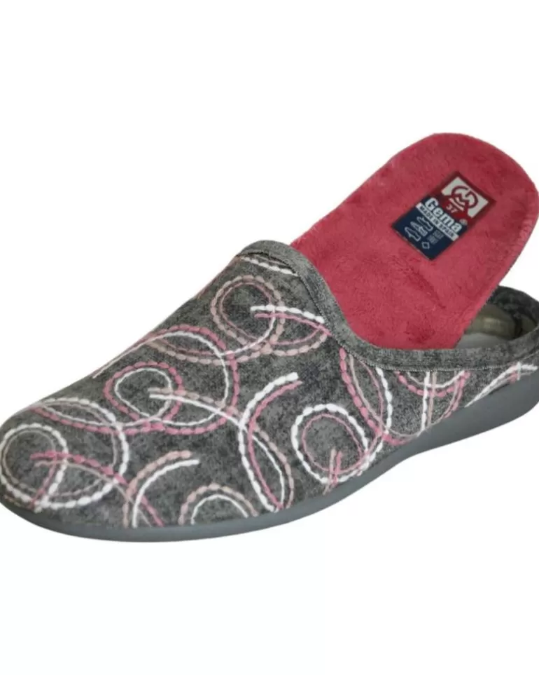 GEMA COMFORT Calzado De Casa De Mujer Gema Confort - Zapatillas Para El Hogar Plantillas Extraib Gris Cheap
