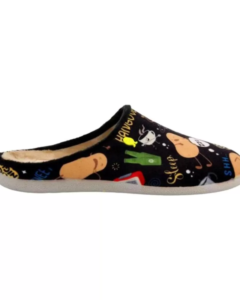 HOT POTATOES Calzado De Casa De Hombre Zapatillas Casa Hombre Galston 70149 Negro Best Sale