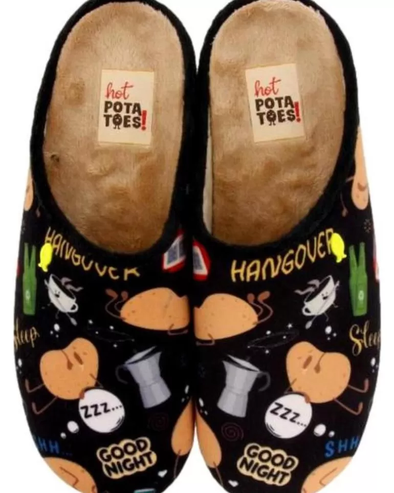 HOT POTATOES Calzado De Casa De Hombre Zapatillas Casa Hombre Galston 70149 Negro Best Sale