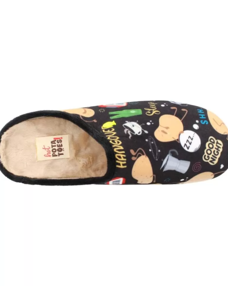 HOT POTATOES Calzado De Casa De Hombre Zapatillas Casa Hombre Galston 70149 Negro Best Sale
