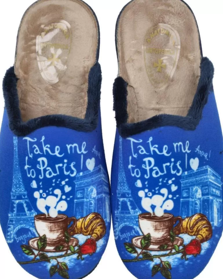 L&R SHOES Calzado De Casa L&R Shoes De Mujer Lr Shoes 315113 Zapatillas De Casa Muj Azul Clearance