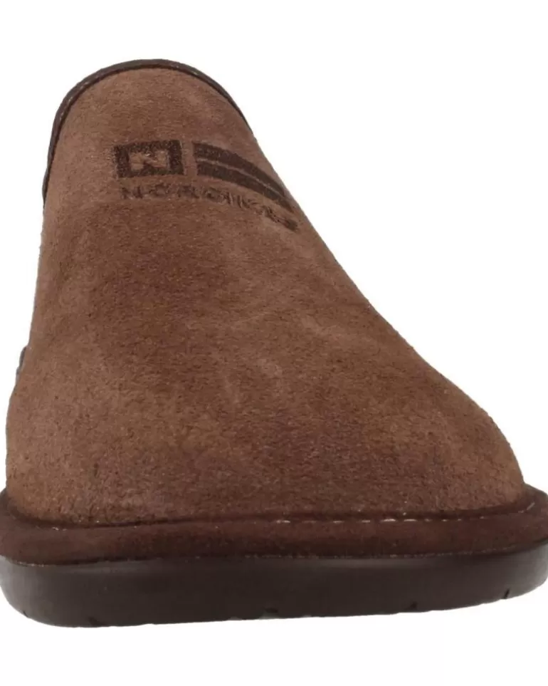 NORDIKAS Calzado De Casa De Hombre Top Line Afelpado Marron Discount