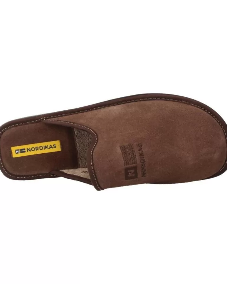 NORDIKAS Calzado De Casa De Hombre Top Line Afelpado Marron Discount