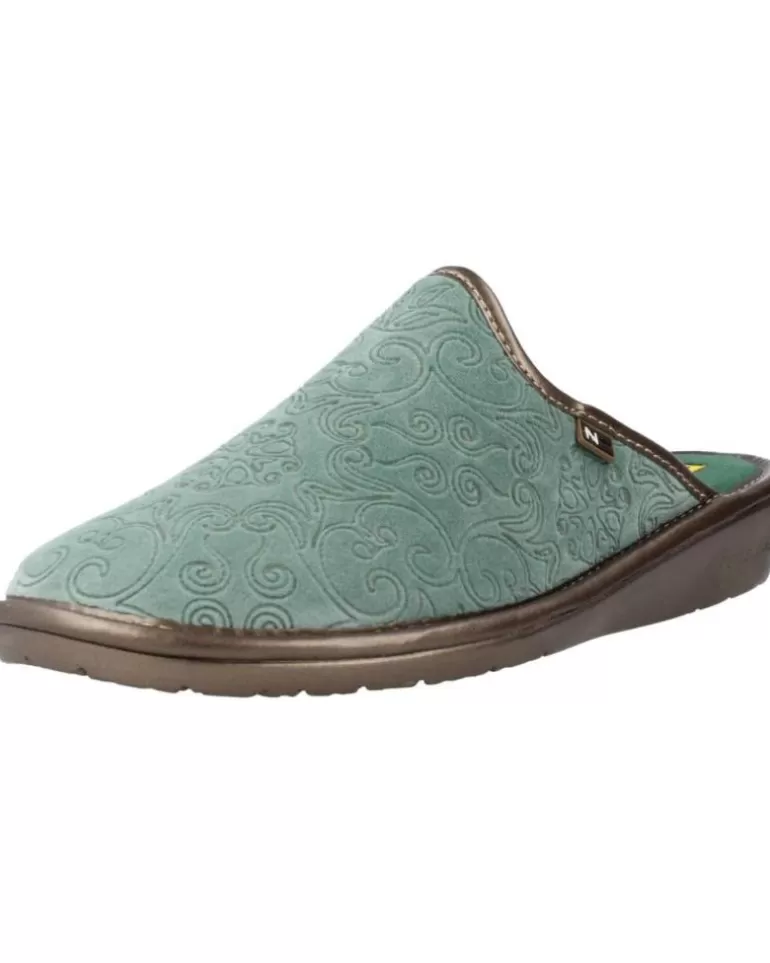 NORDIKAS Calzado De Casa De Mujer Top Line Verde Best Sale