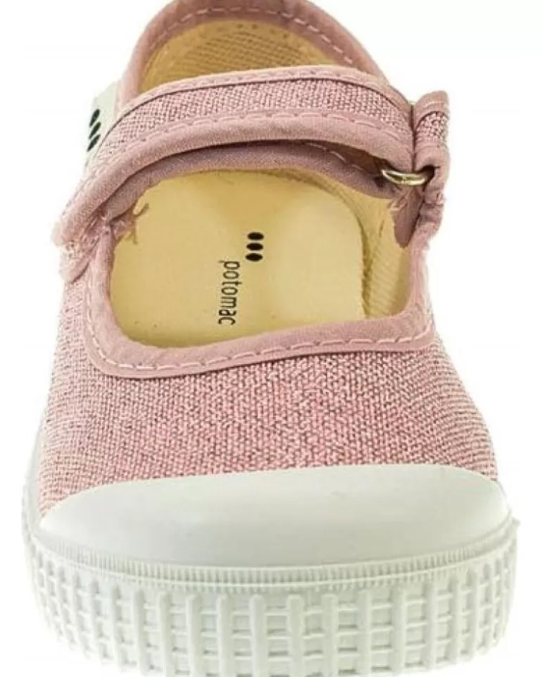 POTOMAC Calzado De Casa De Niña Y Niño Mercedes Brillante Velcro Rosa Flash Sale