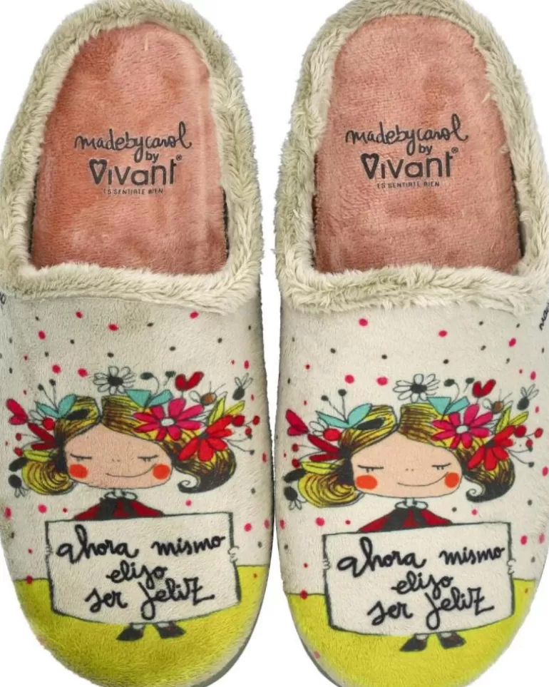 VIVANT Calzado De Casa De Mujer Arc232120Evmz Zapatillas De Casa Manzana Fashion